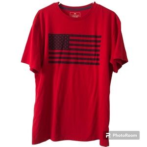 Men’s Red T-shirt with Flag Patriotic America Shirt Size Medium